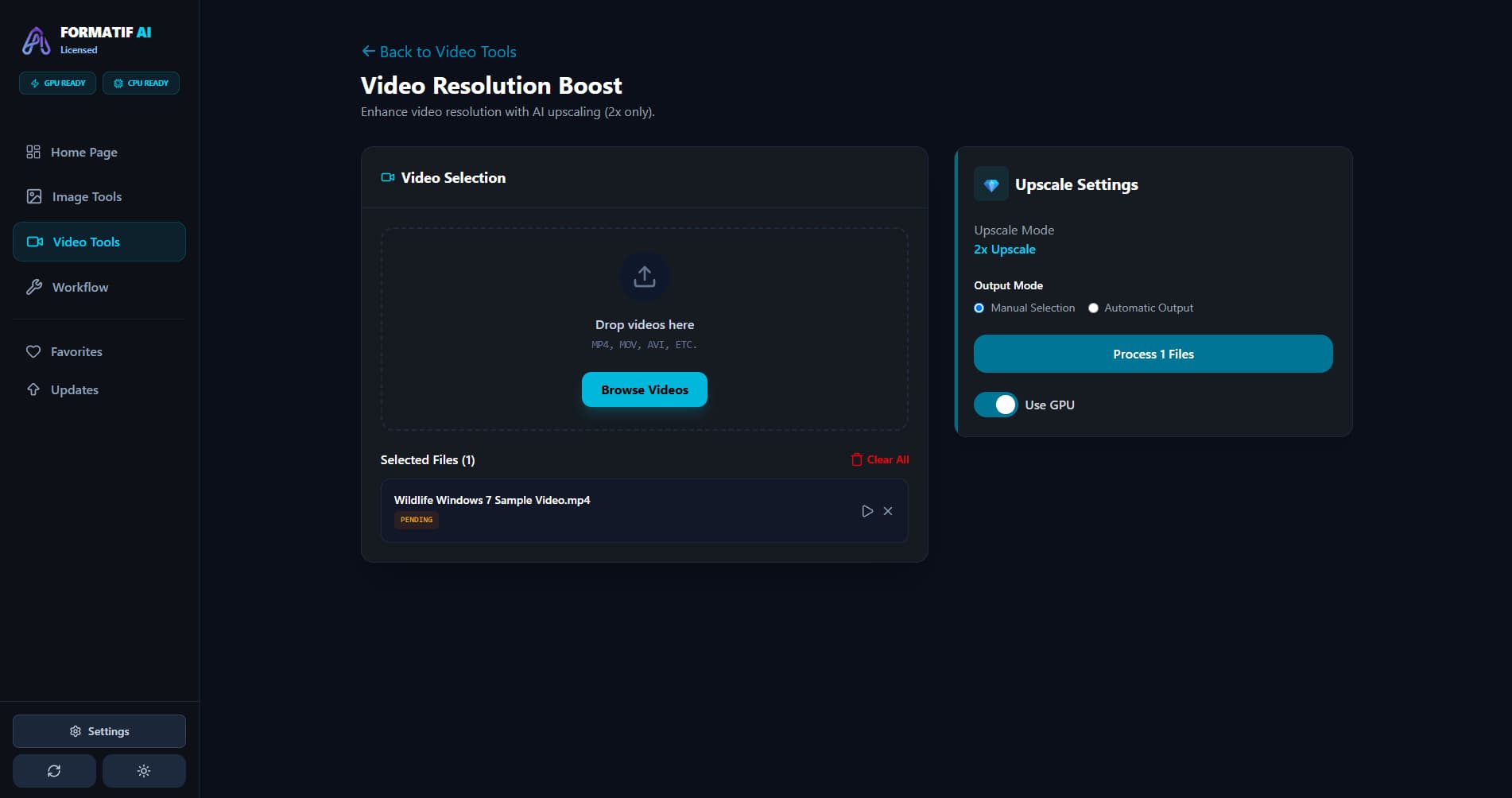 Video Upscaling screenshot