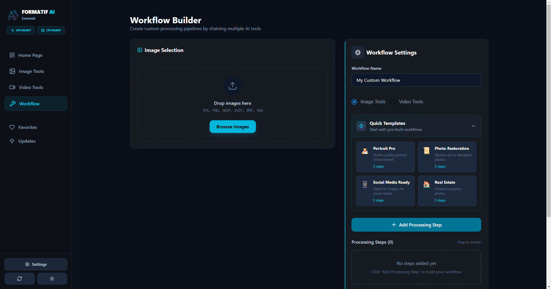 Workflow screenshot