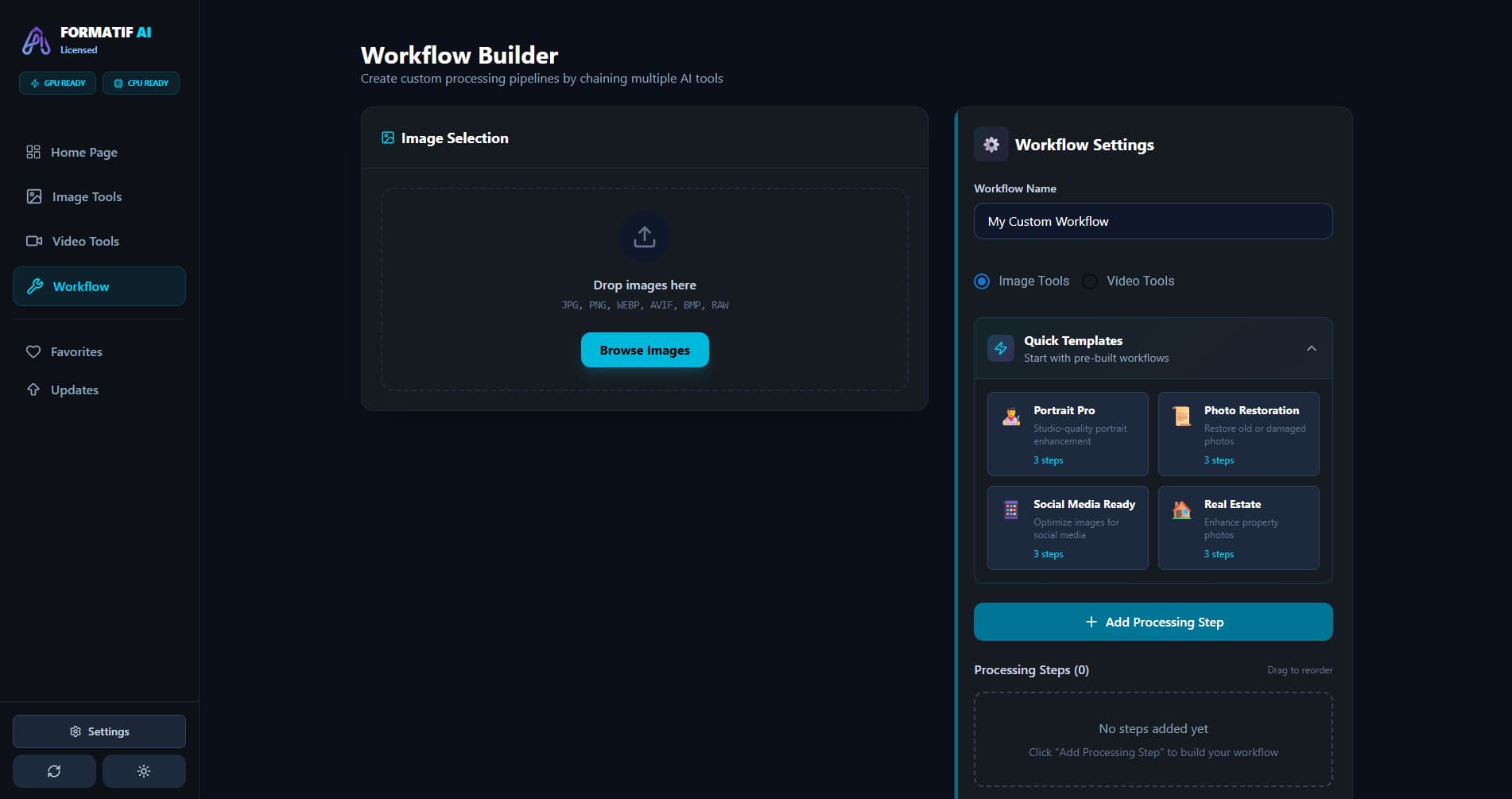 Workflow screenshot