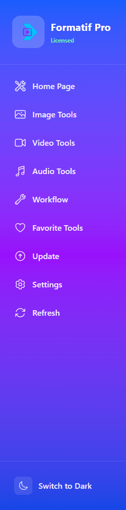 Formatif Pro sidebar